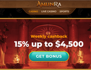 Amunra Weekly Cashback Bonus